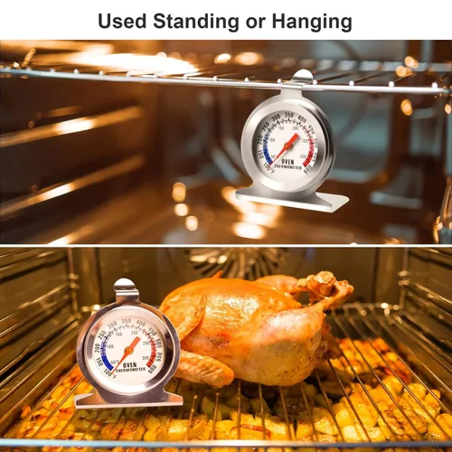 Miniatura 2 de Termómetro de horno de acero inoxidable para horno eléctrico/de gas, termómetro para ahumar parrilla de cocina (122.0-572.0 °F/100-600°F) (2)