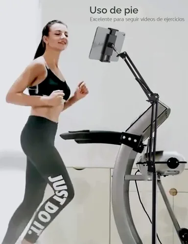Miniatura 4 de BluuSuuk Soporte para Tablet en Piso con Base de Doble Peso, Montura para Cama y Teléfono con Brazo Ajustable y Extensible, Compatible con iPad Mini