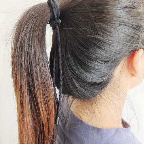 Miniatura 6 de Afro - Corbatas de cola de caballo con cordón ajustable para cabello corto rizado rizado moño lazos para la diadema Afro larga acolchada