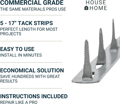 Miniatura 2 de House2Home Tiras metálicas para tapicería de 17 pulgadas, suministros de tapicería de tela para muebles, sofá, silla y sofá, incluye instrucciones