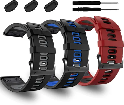 Miniatura 26 de ZPJPPLX 26mm Correas de reloj de fácil ajuste para tactix 8 Fenix 8 51mm 7X Pro 6X 5X, correas deportivas de silicona suave compatibles para Garmin