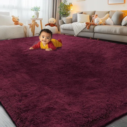 Miniatura 103 de Alfombras circulares súper suaves para niñas, castillo de princesa, tienda de campaña de 5 diámetros, alfombras circulares de área para dormitorio