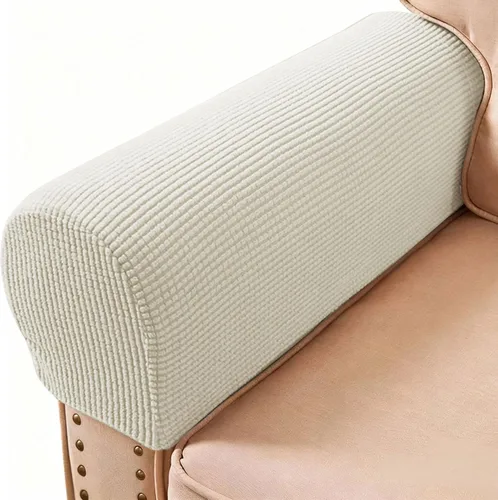 Miniatura 11 de Fundas para Brazos de Sofá, Sillón y Sillón Reclinable Elásticas, Fundas para Reposabrazos, Juego de 2 (Rojo Vino)