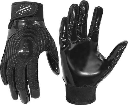 Miniatura 9 de HANDLANDY Guantes de fútbol para jóvenes, guantes receptores adhesivos para niños, guante de fútbol de súper agarre, mejor regalo para niños y niñas