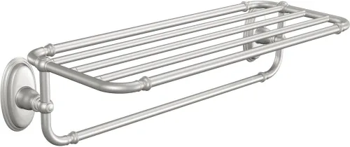 Moen YB5494BN Kingsley - Toallero de baño para hotel, 24 pulgadas de ancho x 9.6 pulgadas de profundidad, níquel cepillado cepillado níquel