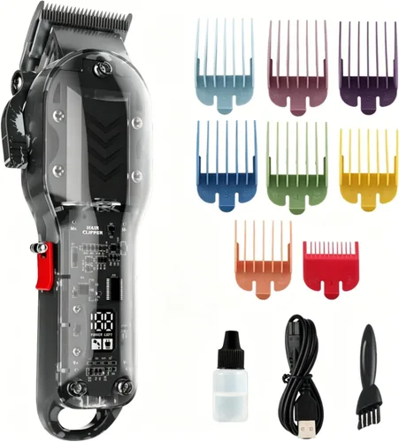 Miniatura 11 de Cortadora de pelo profesional para hombres, kit de peluquería inalámbrico para cortar y arreglar el cabello, juego de cortapelos para corte de pelo