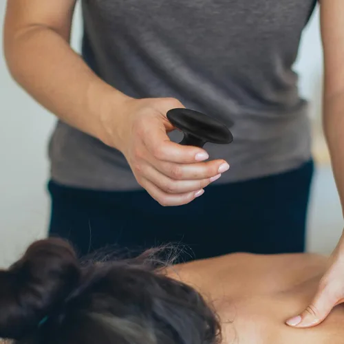 Miniatura 8 de Beavorty Paquete de 2 piedras de masaje de hongos naturales Bianshi Jade masajeador de mano para terapia facial y corporal de spa, mejora
