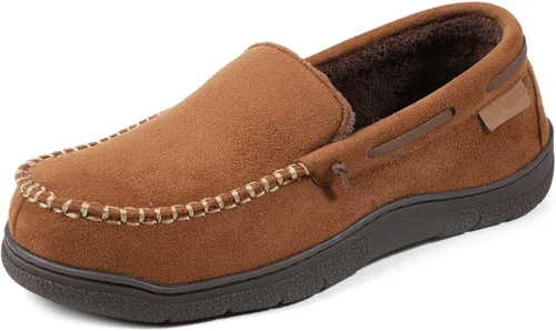 Miniatura 8 de Zigzagger - Pantuflas estilo mocasín de microgamuza y espuma viscoelástica, para hombre
