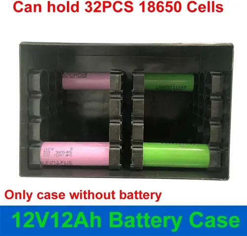 Miniatura 3 de Caja de batería de 12 V 12 Ah 18650 con 4 piezas de soporte de batería, piezas de caja de bricolaje para almacenamiento de energía, batería