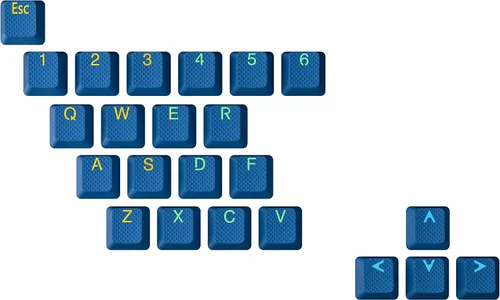 Miniatura 18 de Conjunto de teclas de goma Ranked Doble disparo translúcido Perfil OEM para teclado mecánico de juegos (Café Cuarzo, 23 teclas)