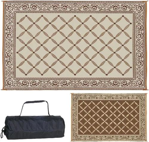 Miniatura 13 de Estera reversible Reversible Mats 119127, color marrón/beige de 9 x12 pies, Beige