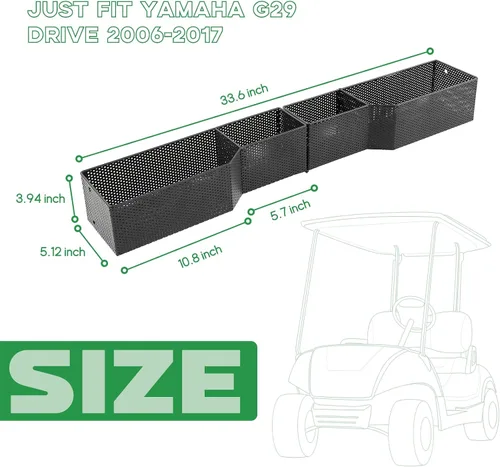 Miniatura 3 de XUANYUDG0769 Golf Cart Front Inner Basket Mesh Storage Tray Organizer Extended Additional Storage for Golf Carts
