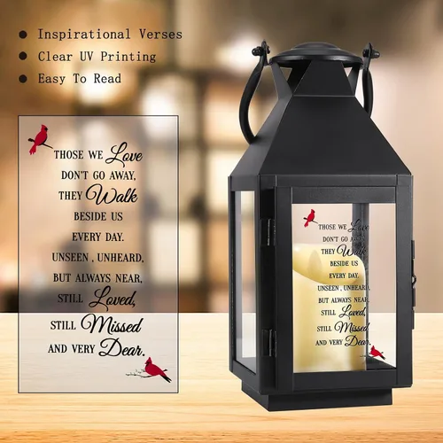 Miniatura 4 de Linterna conmemorativa con vela LED parpadeante y temporizador remoto, regalo de condolencias y duelo, recuerdo conmemorativo impreso UV