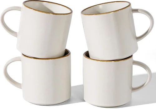 Miniatura 14 de famiware Juego de 6 tazas de café Nebula de 14 onzas, juego de tazas de cerámica con asa para café con leche, té, leche, capuchino, cacao, negro mate