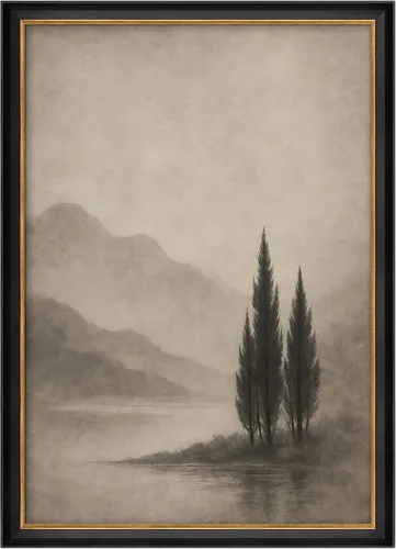 Miniatura 10 de MUDECOR Lienzo enmarcado prémium para pared, pinos nevados en bosque de invierno, ilustraciones modernas, arte contemporáneo, escénico, divertido
