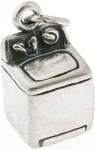 Miniatura 2 de Lavadora Lavadora Lavandería 3D 925 Plata Esterlina Colgante Pulsera Joyería Fabricación Suministro, Plata esterlina, No es una piedra preciosa