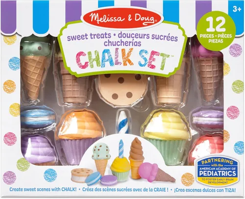 Miniatura 6 de Melissa & Doug Juego de tiza para helados y pasteles para niños, tiza de banqueta para niños de 3 años en adelante