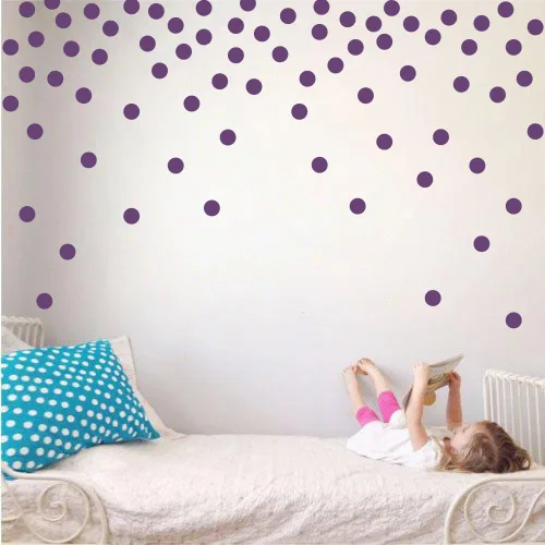 Miniatura 10 de Adhesivos decorativos de vinilo para pared, diseño de círculos de lunares, fácil de despegar y pegar, adhesivos decorativos extraíbles para Beige