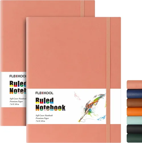 Miniatura 12 de Diarios de negocios, paquete de 2 cuadernos B5 de rayas universitarias de tapa suave grande con papel rayado grueso de 100gsm, 376 páginas