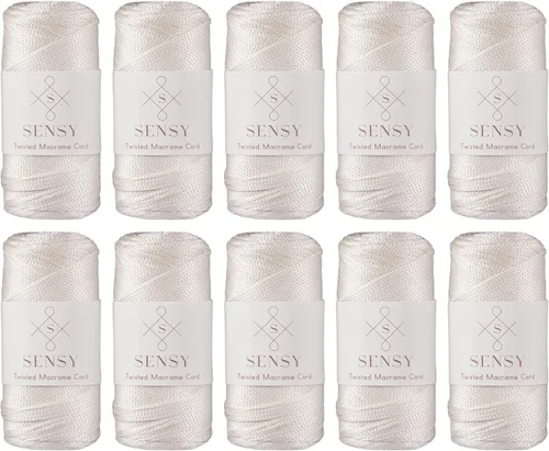 Miniatura 170 de Sensy Premium Cuerda de Poliéster de 2mm 251 Yardas Cuerda de Polipropileno 100% Cordón de Macramé 2mm Cordón para Bolsa de Ganchillo Cuerda