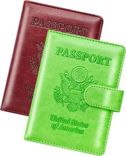 Miniatura 22 de Herain Soporte para pasaporte para viaje y crucero, 2 piezas, funda para pasaporte, cartera, regalo de viaje, para mujeres, hombres, familia