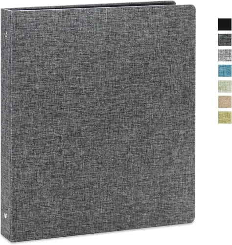 Miniatura 16 de Vienrose Carpeta de 3 anillos redondos de 1 pulgada con cubierta de tela de lino, se adapta a papel de 8.5 x 11 pulgadas, organizador duradero
