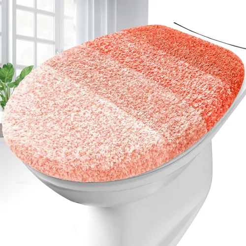 Miniatura 19 de OLANLY Funda de Asiento de Inodoro de Microfibra Suave para Baño, Fundas Lavables a Máquina, 17.5x15 Pulgadas, con Soporte de Goma que se Mantiene