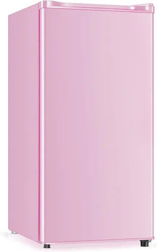 Miniatura 2 de Saeoola - Mini refrigerador con congelador, puerta única de 3.1 pies cúbicos, mini refrigerador compacto, luz LED, termostato ajustable, estantes