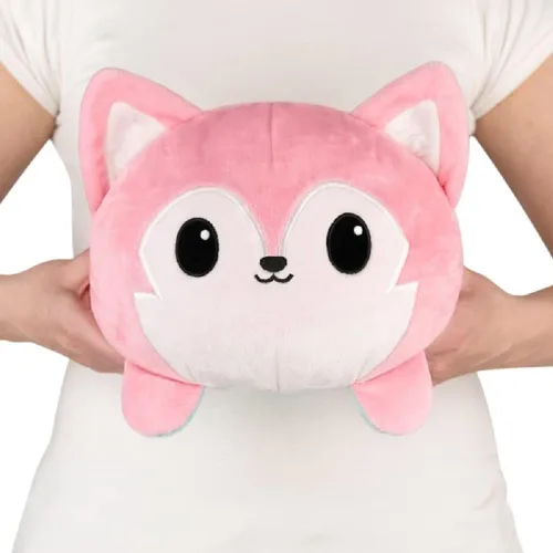 Miniatura 5 de TeeTurtle - Peluche de gran pulpo reversible, original, diseño patentado, negro y con rayas del color del arcoíris, feliz y enojado, muestra tu