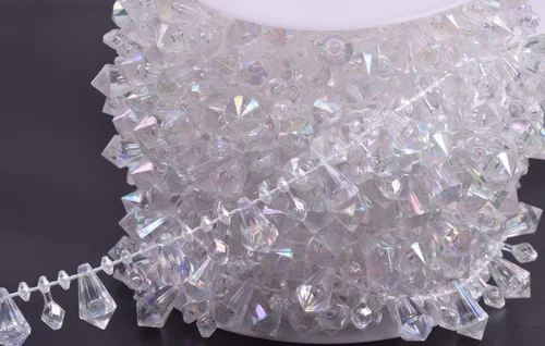 Miniatura 3 de KAOYOO - Cadena de cuentas de cristal transparente de 10 m para bricolaje, decoración de boda y fiesta (colorida)