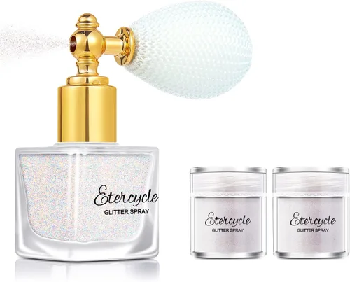 Miniatura 11 de Etercycle - Pulverizador de purpurina dorada para el cuerpo, polvo en aerosol brillante, polvo de purpurina brillante, maquillaje brillante