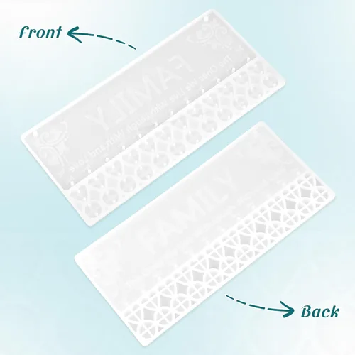 Miniatura 7 de EXCEART Molde de silicona para colgar etiquetas de 12.20 x 5.62 x 0.31 pulgadas, molde de fundición de resina de alta transparencia