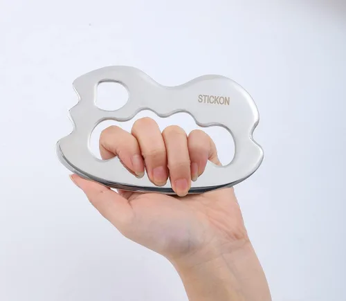 Miniatura 4 de STICKON Juego de herramientas de masaje de acero inoxidable 3 en 1, kit de herramientas de masaje de raspado y herramienta IASTM para terapia