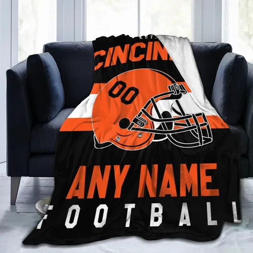Miniatura 6 de SEAGGS Manta personalizada con diseño de ciudad de fútbol americano, decoración personalizada, manta impresa para añadir cualquier nombre y número