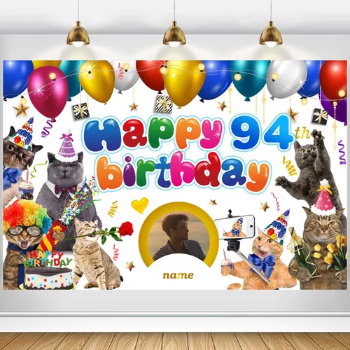 Miniatura 8 de Cartel personalizado de decoración de cumpleaños 94 con temática de fútbol – Cartel de tela personalizado para suministros de fiesta de cumpleaños