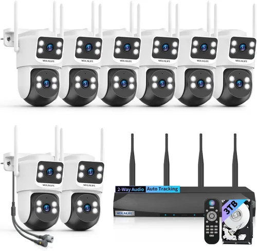 Miniatura 11 de Sistema de seguridad todo en uno: cámaras de seguridad PTZ de 4 MP inalámbricas para exteriores, sistema de cámara de seguridad WiFi para el hogar