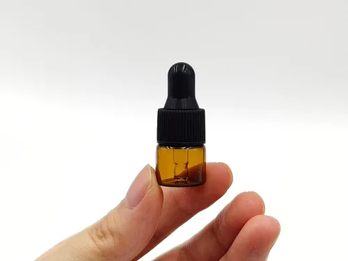 Miniatura 2 de 15 paquetes de 0.0 fl oz diminutos frascos con cuentagotas de vidrio ámbar para aceites esenciales, cosméticos y líquidos, pequeños frascos vacíos