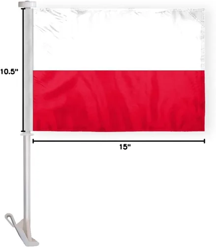 Miniatura 2 de AGAS - Bandera de coche de Polonia de 10.5 x 15 pulgadas, bordes de doble costura, impresión de doble cara en poliéster Superknit de 19 pulgadas