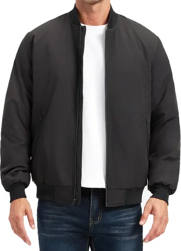 Chaqueta bomber para hombre, chaqueta de bombardero para otoño e invierno, cálida, rompevientos, cremallera completa, abrigos acolchados casuales