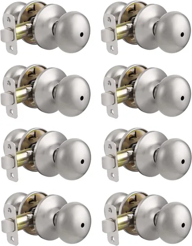 Miniatura 8 de Probrico - Perillas de privacidad para puerta de baño/dormitorio, perilla interior de bronce aceitado sin llave, perilla de puerta con bloqueo sin