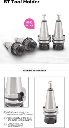 Miniatura 5 de US Stock 4 piezas de precisión equilibrada BT40-ER32-70 portaherramientas G2.5/25000 RPM BT40 Perillas de retención ER32 tuercas de pinza incluidas