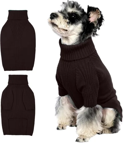 Miniatura 39 de IECOii Suéter extragrande para perro, suéteres térmicos cálidos para perros de raza gigante, ropa de punto, cuello alto de invierno, elástica