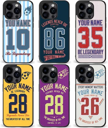 Miniatura 7 de Fundas de teléfono personalizadas con nombre y número personalizados - iPhone 5 6 7 8 11 12 13 14 Pro Max Plus Mini Xr Xs SE Samsung S20 S21 S22 S23