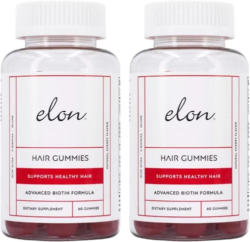 Elon Gomitas de biotina para el crecimiento del cabello – 60 unidades de biotina 5000 mcg por porción para cabello, piel y uñas – Vitamina A, ácido