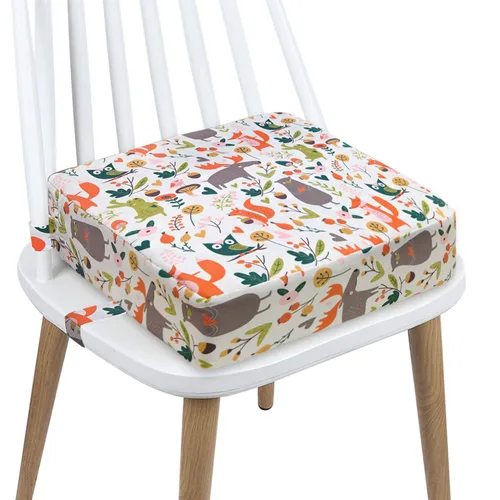 Asiento elevador para niños o niñas, con hebilla de seguridad, lavable, de poliuretano, con 2 correas, para niños, asiento para mesa de comedor,