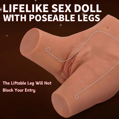 Miniatura 2 de Muñecas sexuales masculinas Torso con piernas posables, vagina realista de bolsillo con vagina texturizada 3D y ano apretado, tamaño apto