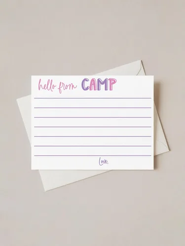 Miniatura 2 de Sleepaway - Tarjetas planas forradas para campistas, papelería para campamento de dormir para niños y niñas, juego de 10 tarjetas y sobres
