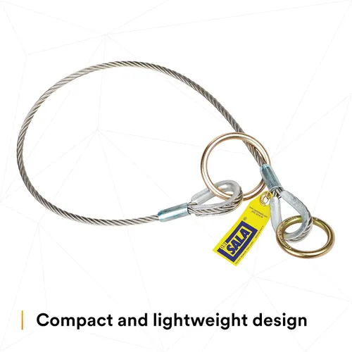 Miniatura 4 de 3M DBI-SALA 5900550 Conector de anclaje, adaptador de amarre de cable de 4 pies, tipo pasante, plateado