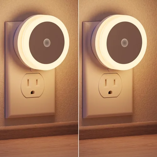 Miniatura 15 de Luces nocturnas enchufables, paquete de 2, luz nocturna LED con sensor para niños, bebé, baño, escalera, pasillo, color blanco frío