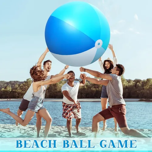 Miniatura 4 de Ceenna 2 Piezas Pelotas de Playa Gigantes de 60 Pulgadas Pelotas Inflables Grandes de Juguete para Piscina Juguetes de Natación de Verano Fiestas
